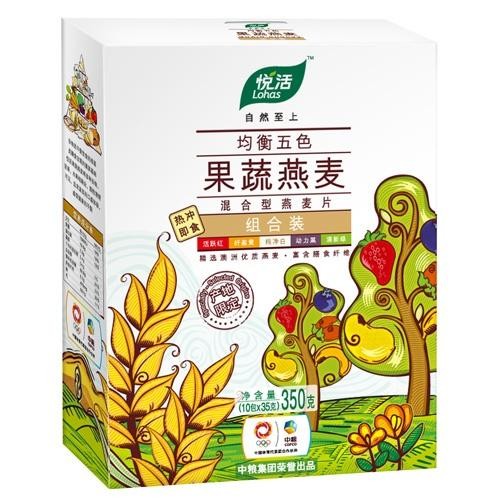 悦活均衡五色果蔬燕麦片组合装(盒装 350g)